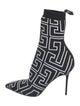 Balmain Printed Grosgrain Trim Sock Boots