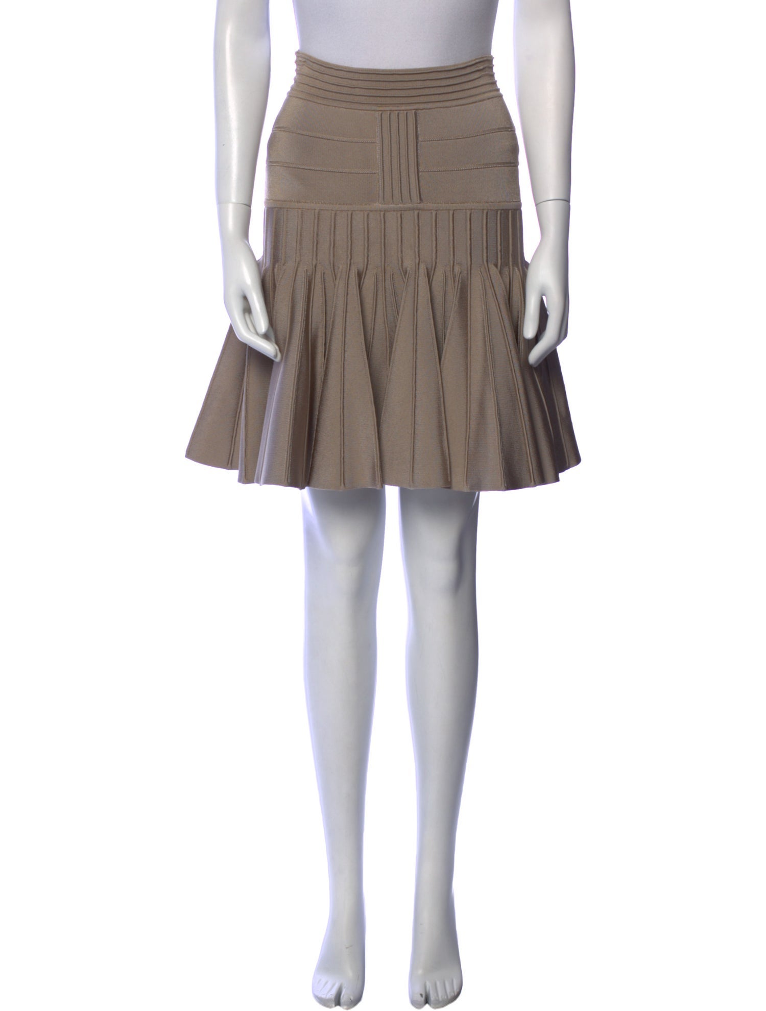 Balmain Pleated Accents Knee-Length Skirt