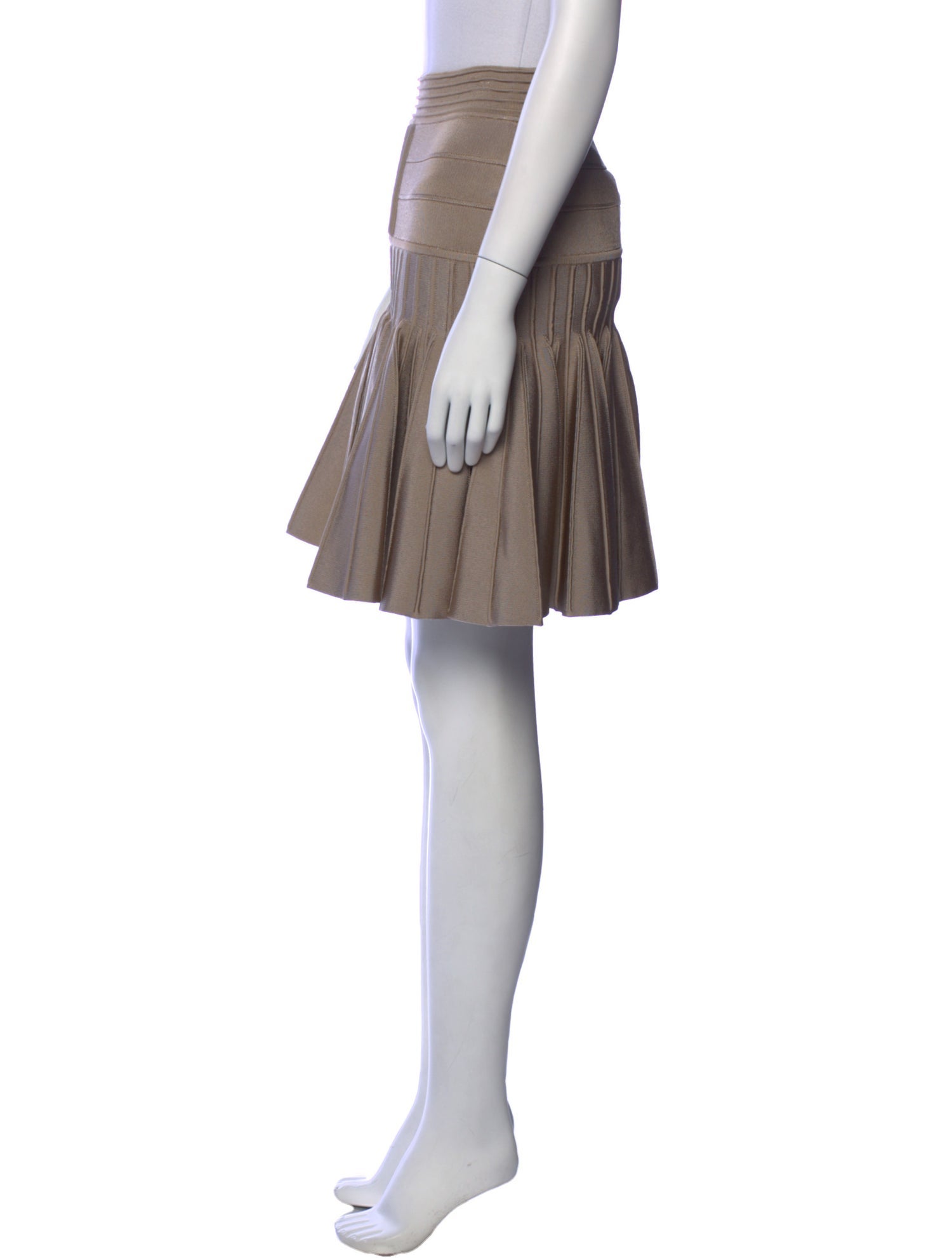 Balmain Pleated Accents Knee-Length Skirt