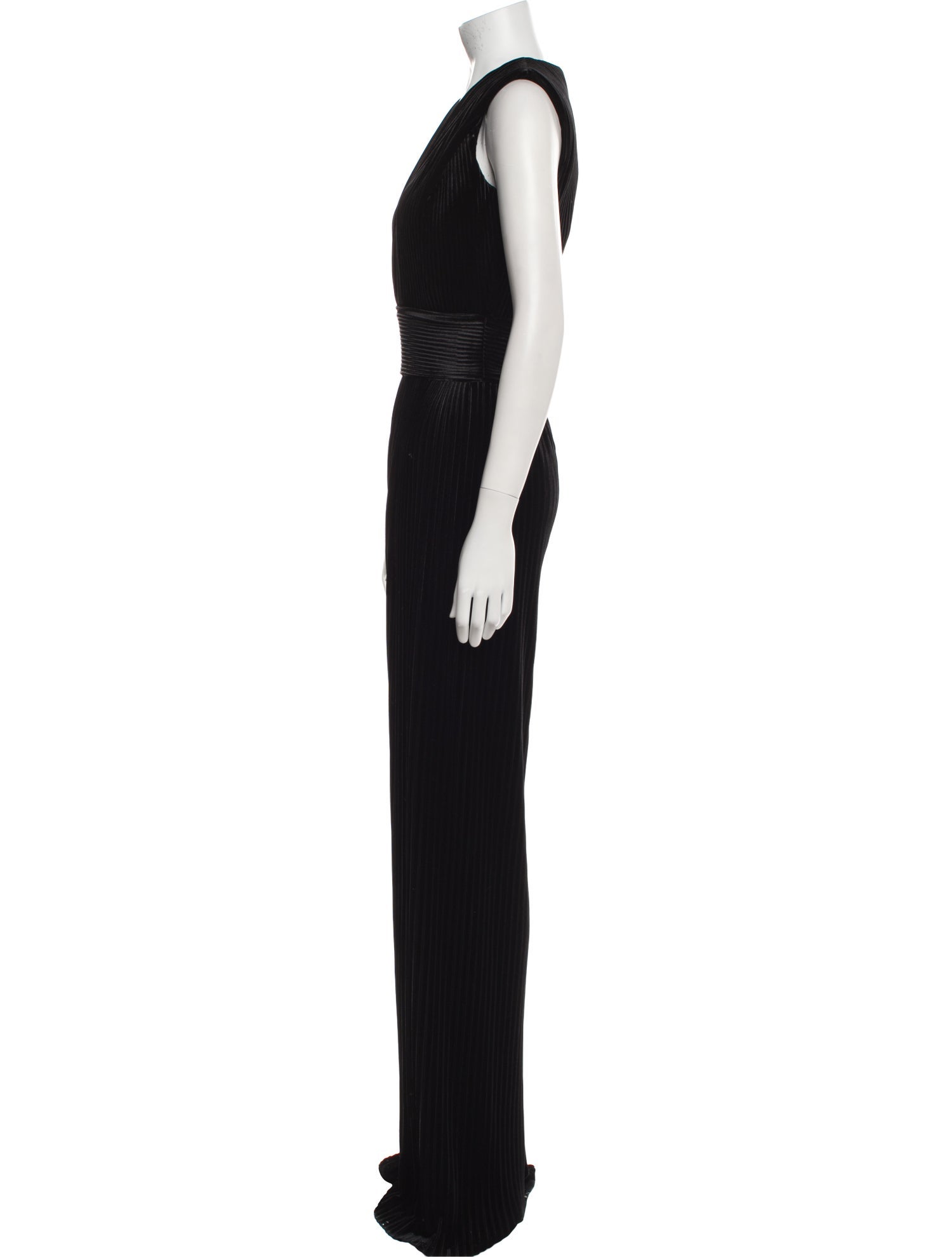 Balmain Velvet Plunge Neckline Jumpsuit w/ Tags