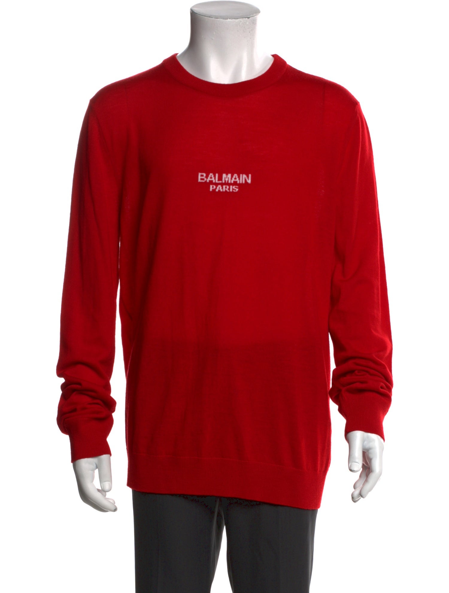 Balmain Signature Logo Virgin Wool Pullover