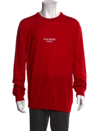 Balmain Signature Logo Virgin Wool Pullover