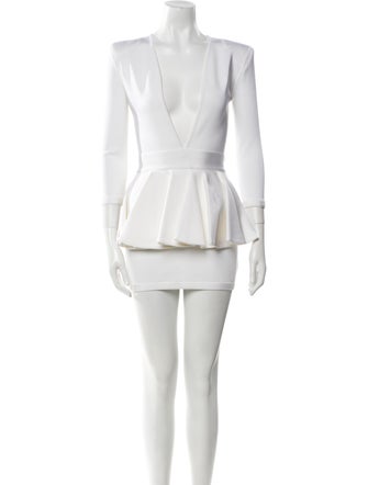 Balmain V-Neck Mini Dress