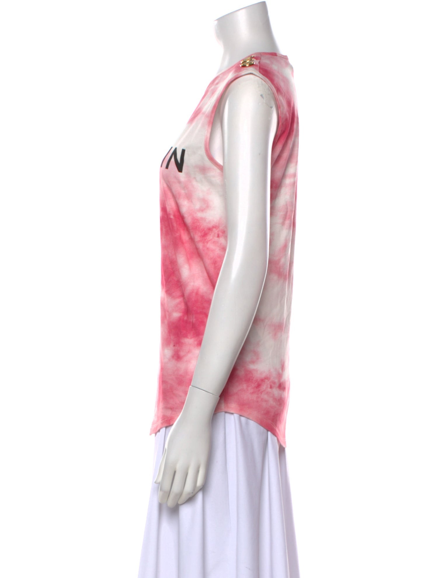 Balmain Tie-Dye Print Crew Neck Top