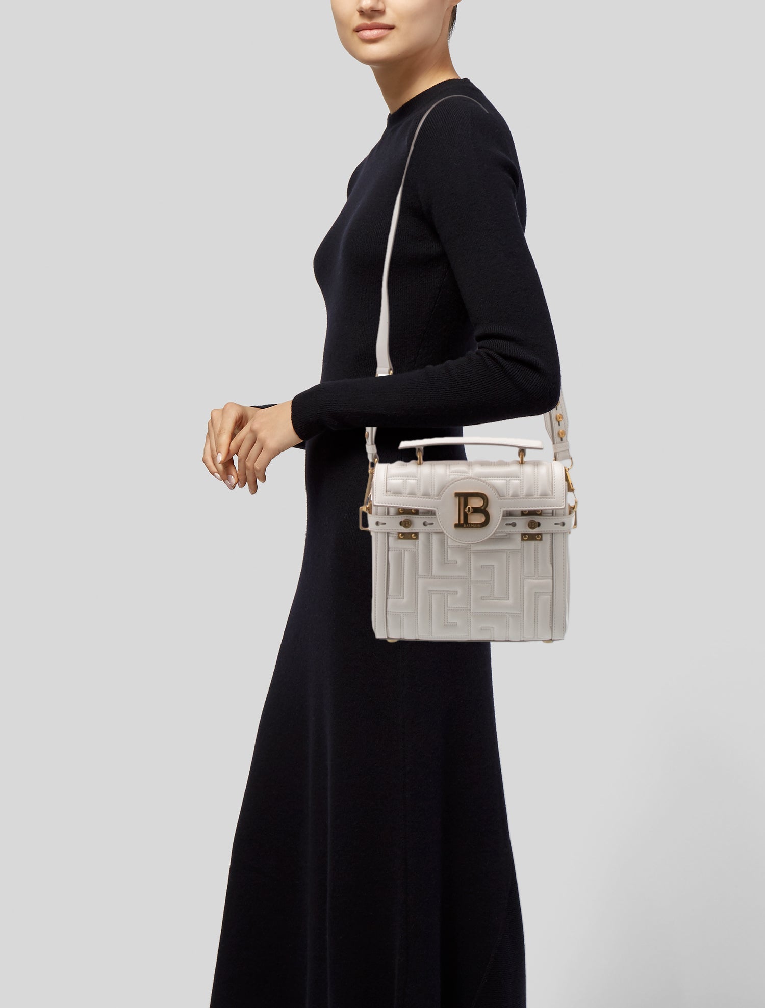 Balmain Leather Shoulder Bag