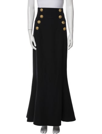 Balmain Virgin Wool Long Skirt