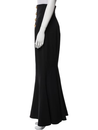 Balmain Virgin Wool Long Skirt