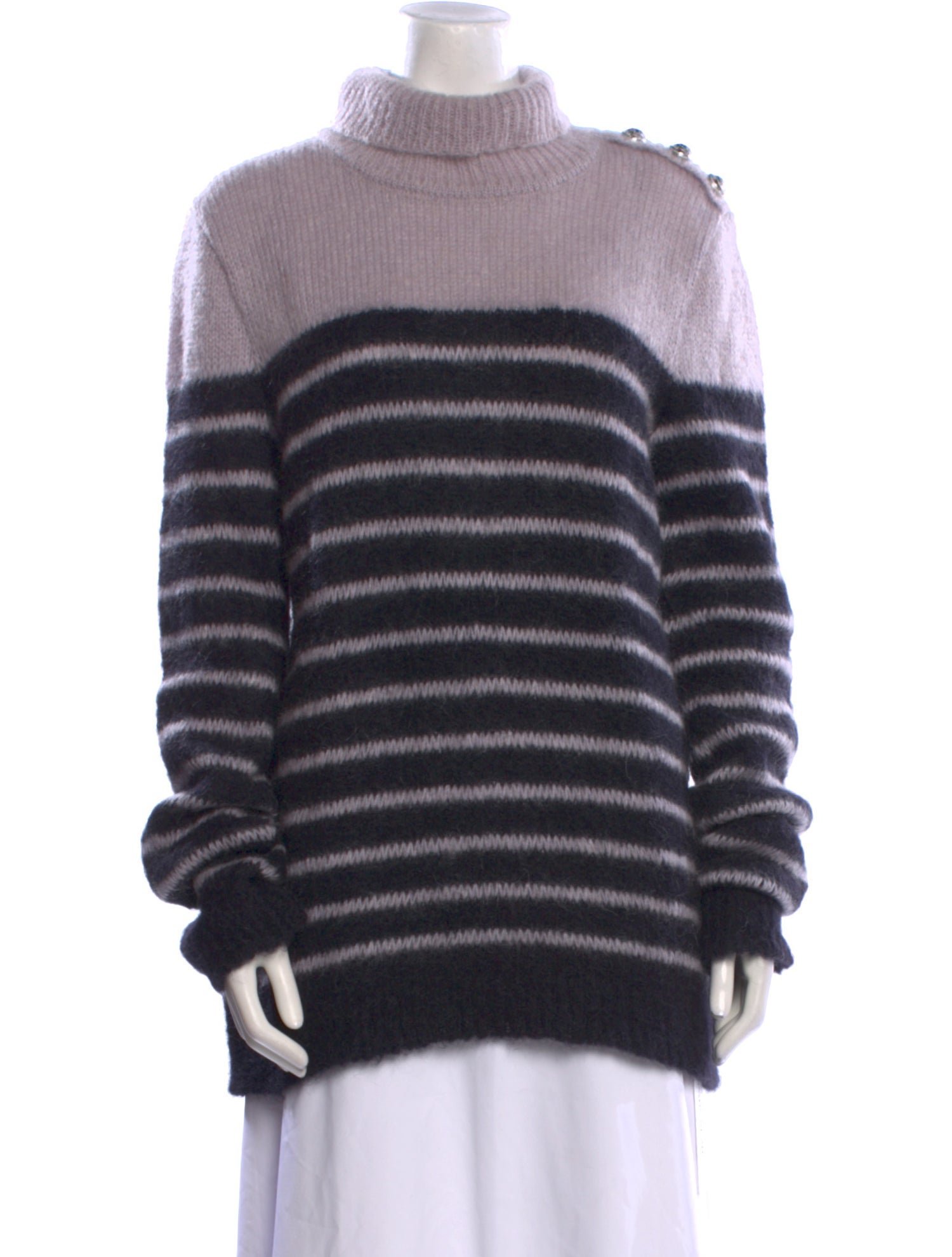 Balmain Striped Turtleneck Sweater