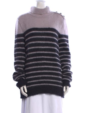 Balmain Striped Turtleneck Sweater