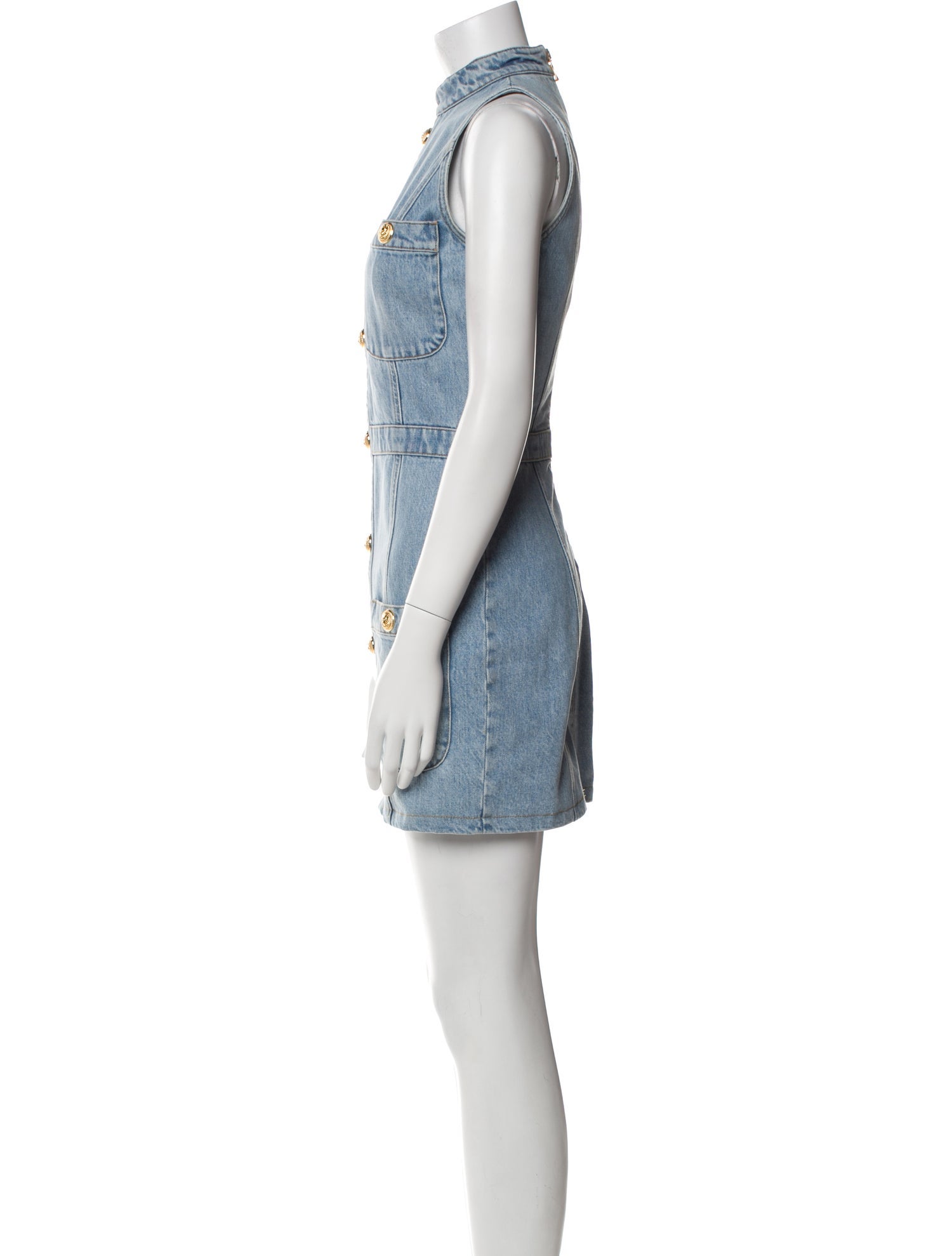 Balmain Mock Neck Mini Dress