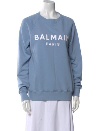 Balmain Graphic Print Crew Neck Sweatshirt