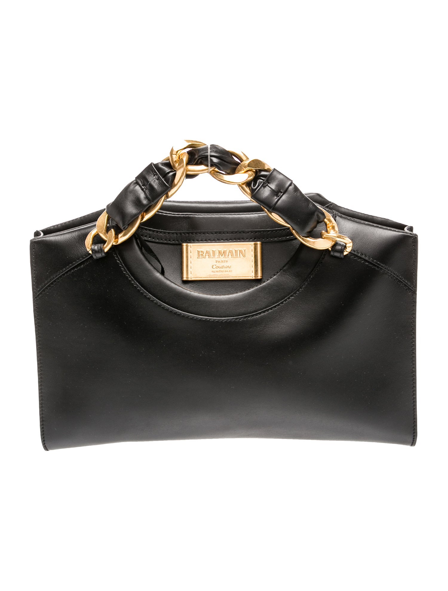 Balmain Leather Top Handle Bag