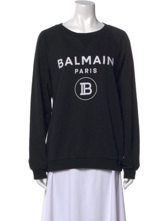 Balmain Graphic Print Crew Neck Sweatshirt
