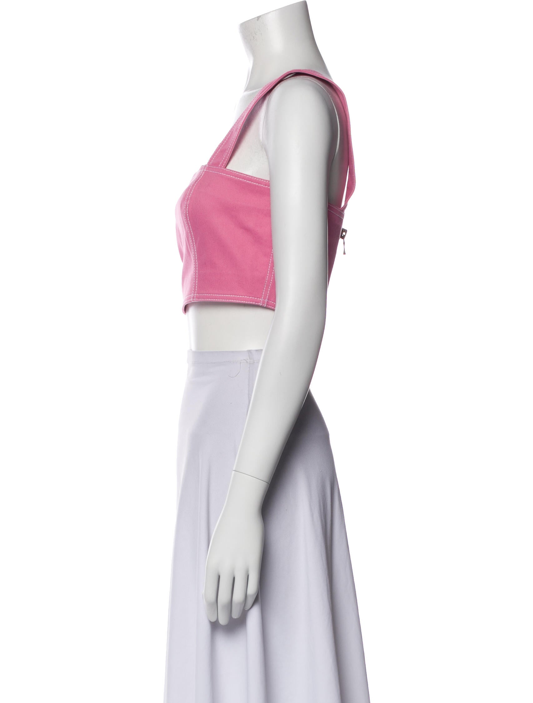Balmain Square Neckline Sleeveless Crop Top w/ Tags