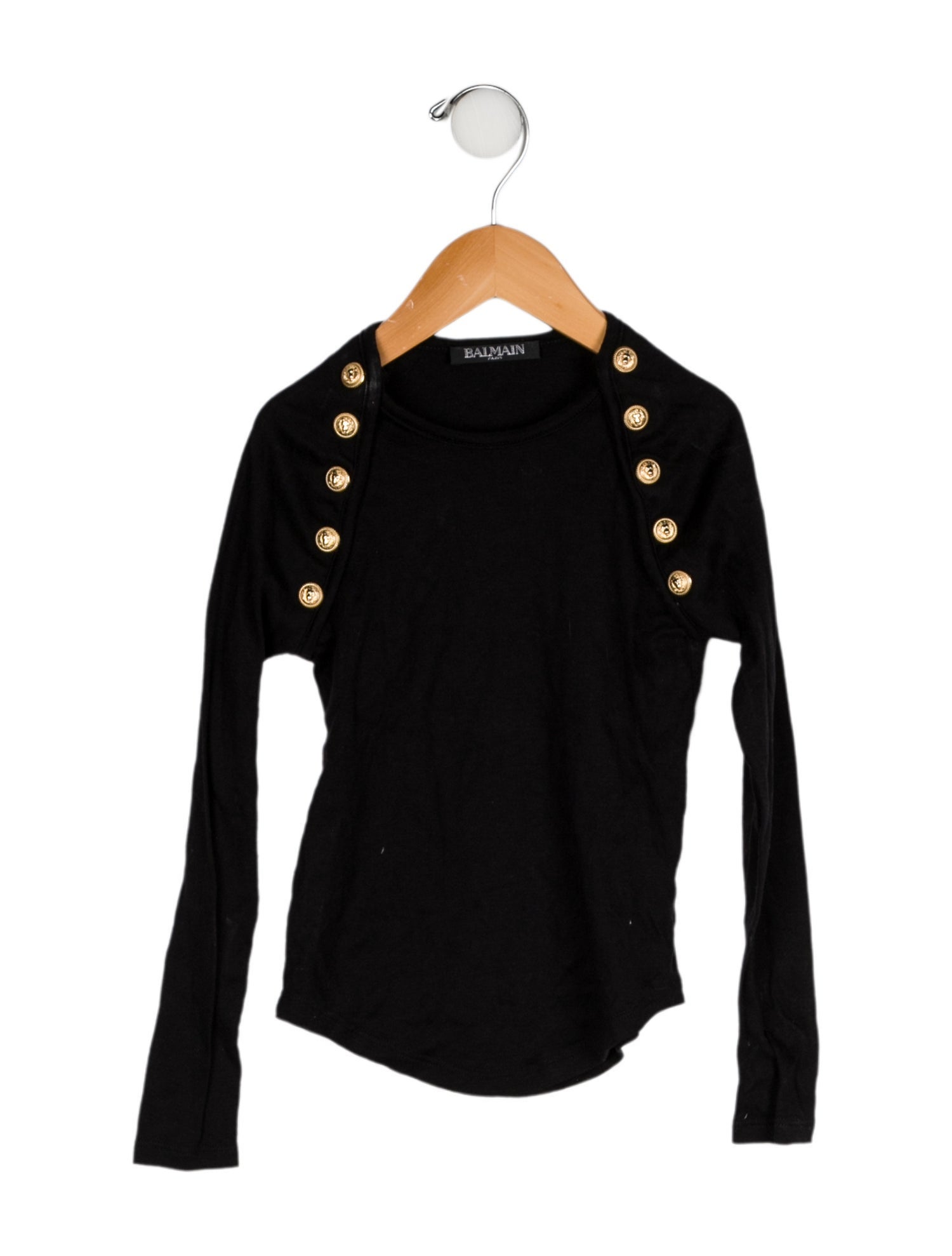 Balmain Solid Long Sleeve Top