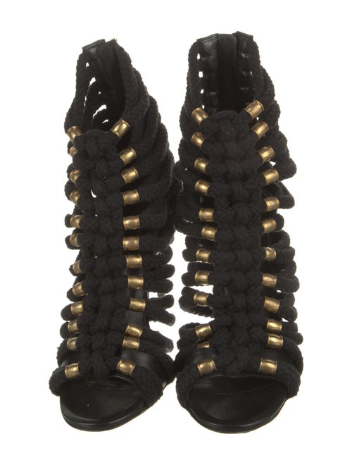 Balmain Leather Cutout Accent Pumps