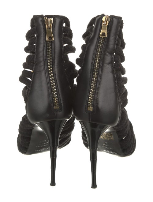 Balmain Leather Cutout Accent Pumps