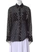 Balmain Polka Dot Print Long Sleeve Button-Up Top