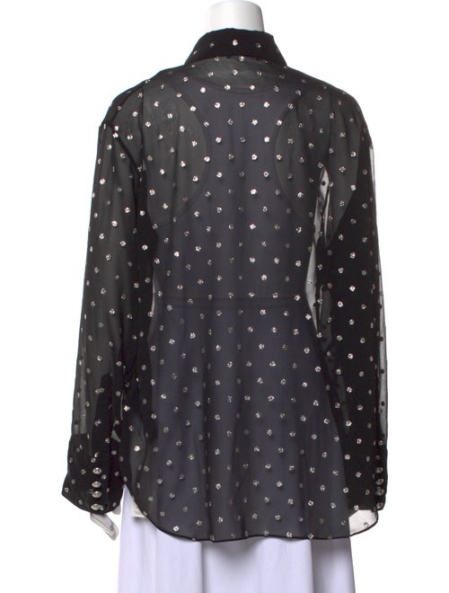 Balmain Polka Dot Print Long Sleeve Button-Up Top