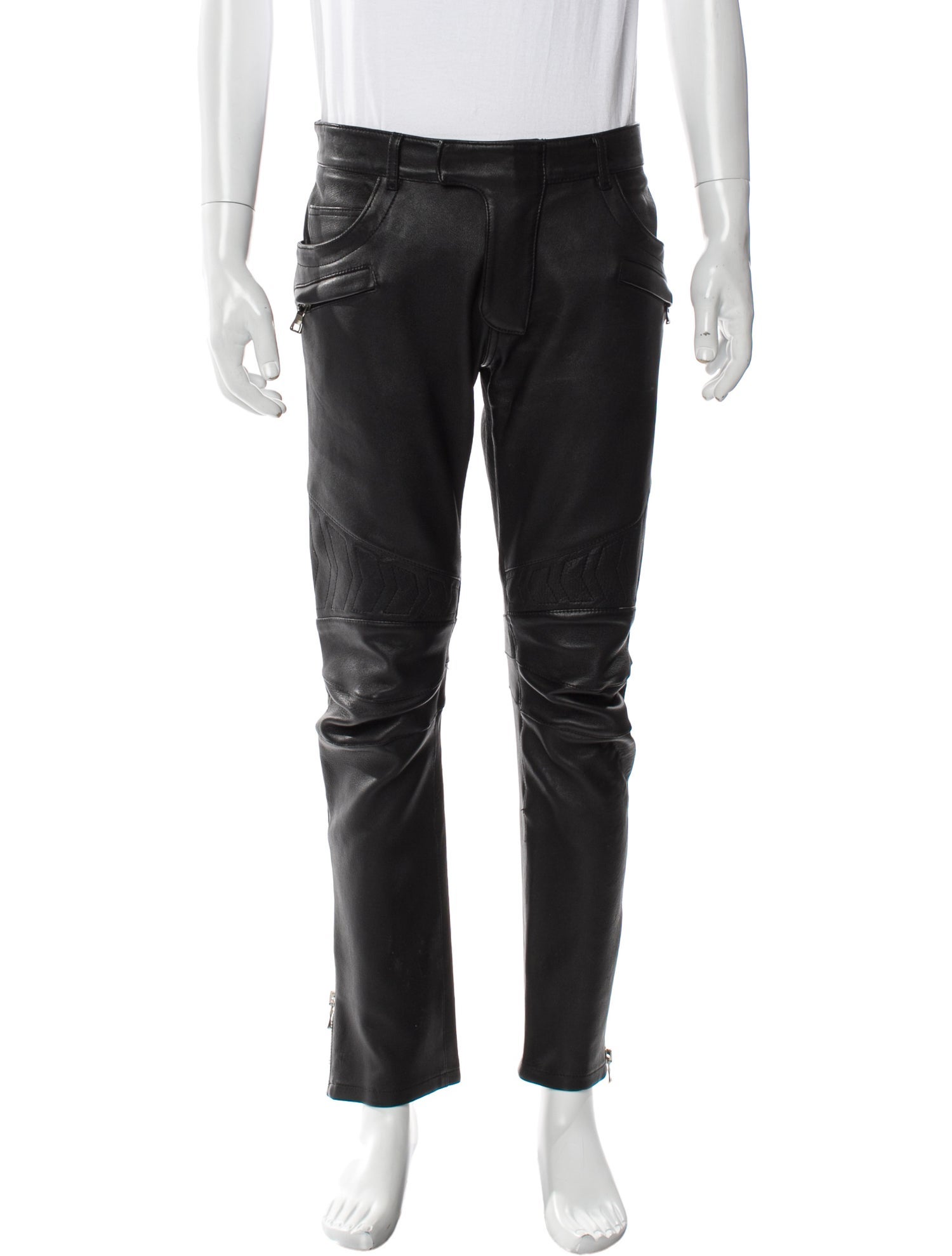 Balmain Lambskin Moto Pants