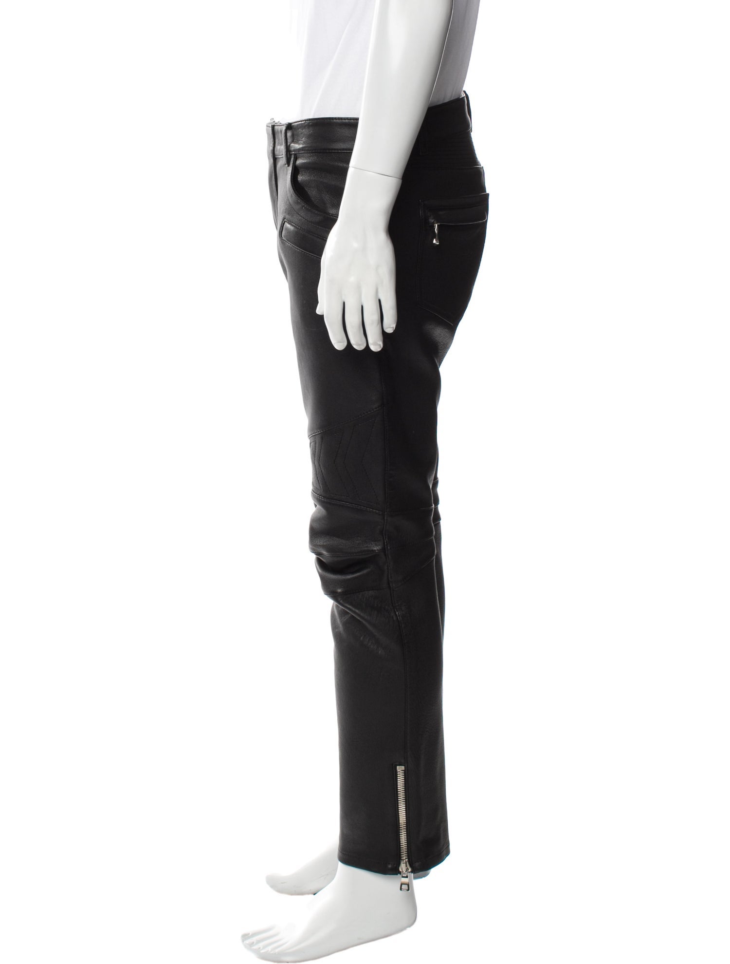 Balmain Lambskin Moto Pants