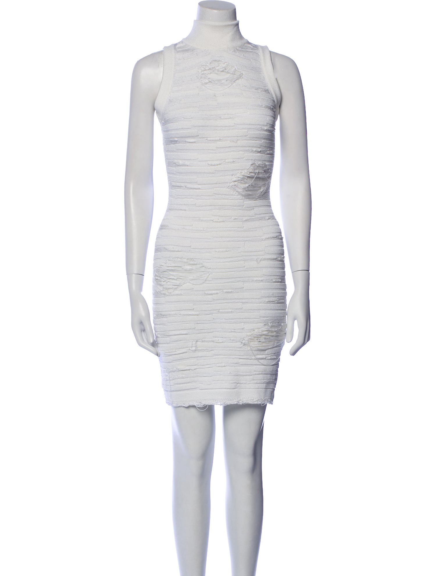 Balmain Mock Neck Mini Dress