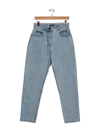 Balmain High-Rise Straight Leg Jeans