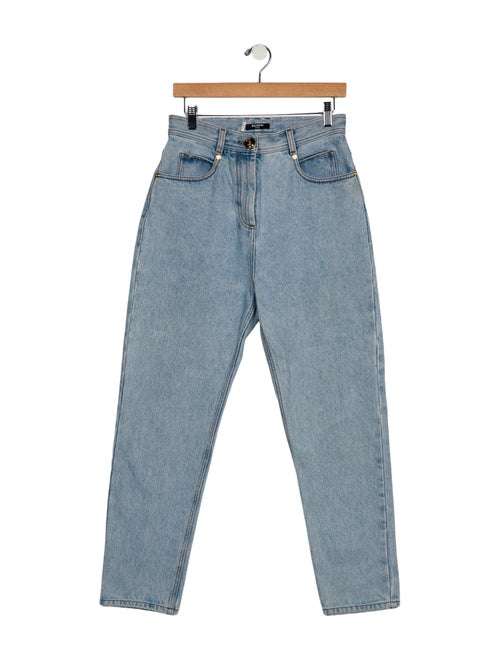 Balmain High-Rise Straight Leg Jeans