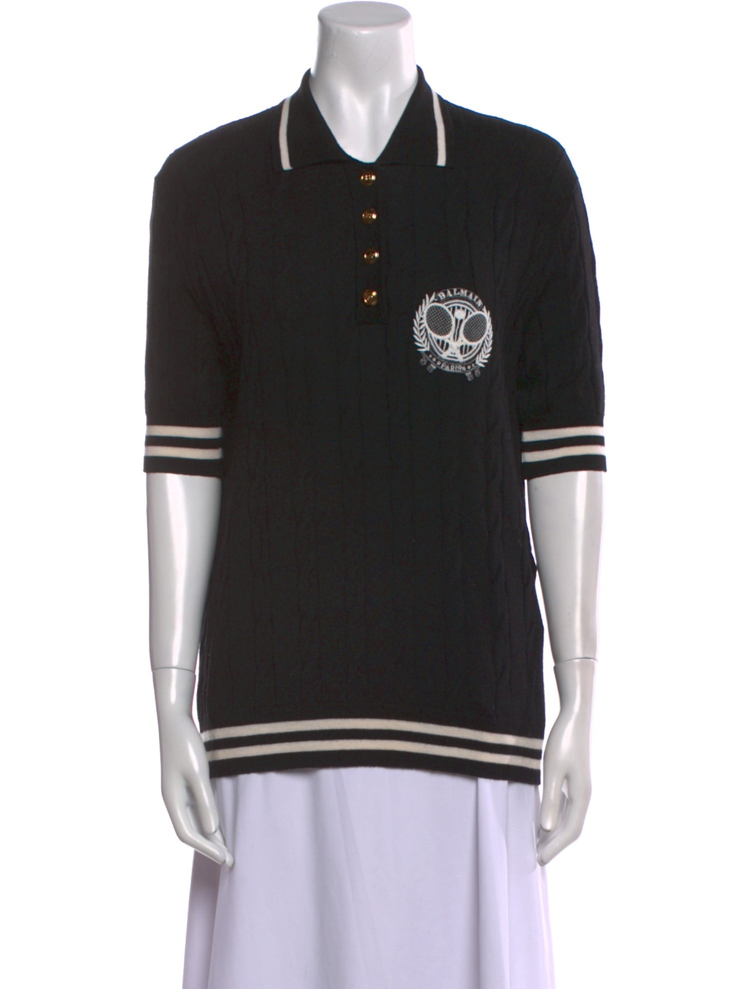 Balmain Merino Wool Graphic Print Sweater