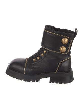Balmain Leather Combat Boots