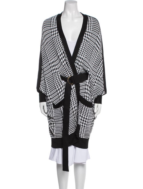 Balmain Houndstooth Print V-Neck Cardigan