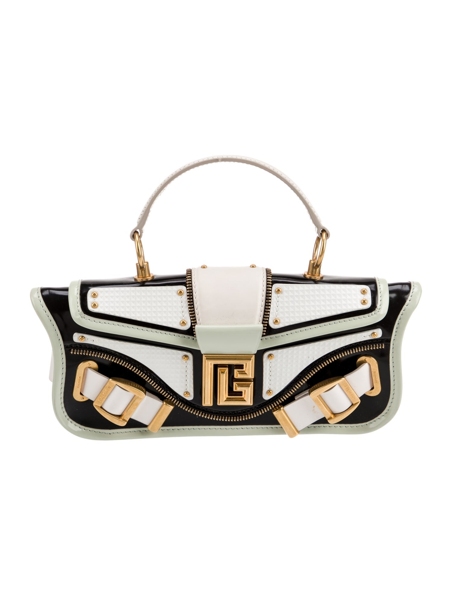 Balmain Patent Leather Top Handle Bag