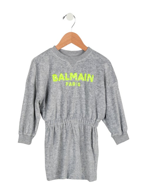 Balmain Toddler Girls' Logo Print Long Sleeve Dress