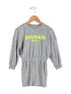 Balmain Toddler Girls' Logo Print Long Sleeve Dress