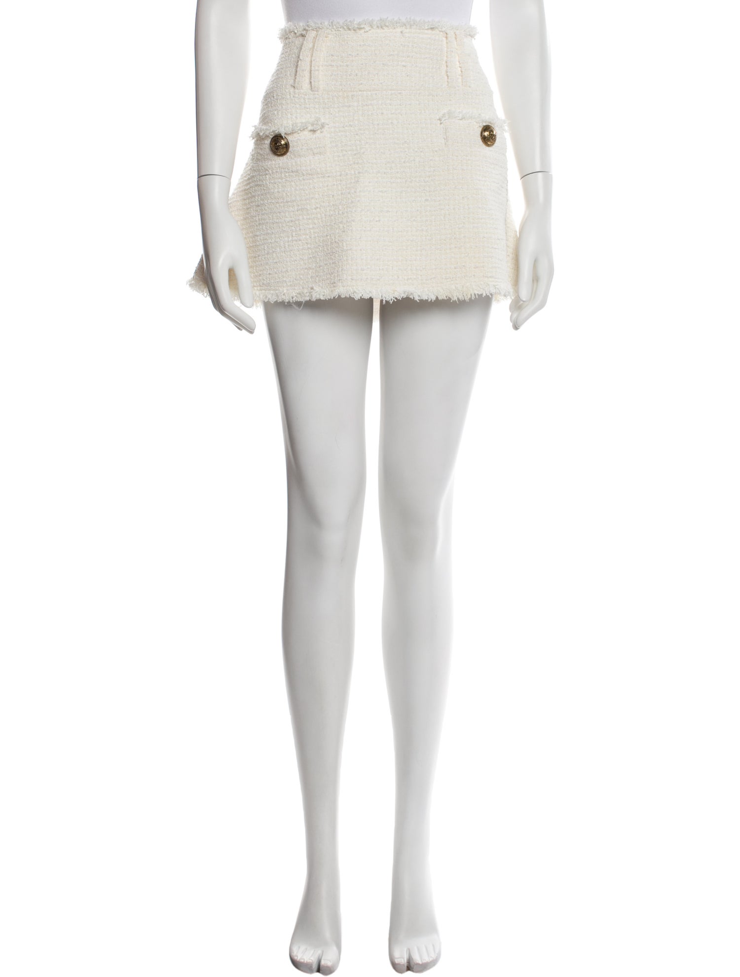 Balmain Fringe Trim Accent Mini Skirt