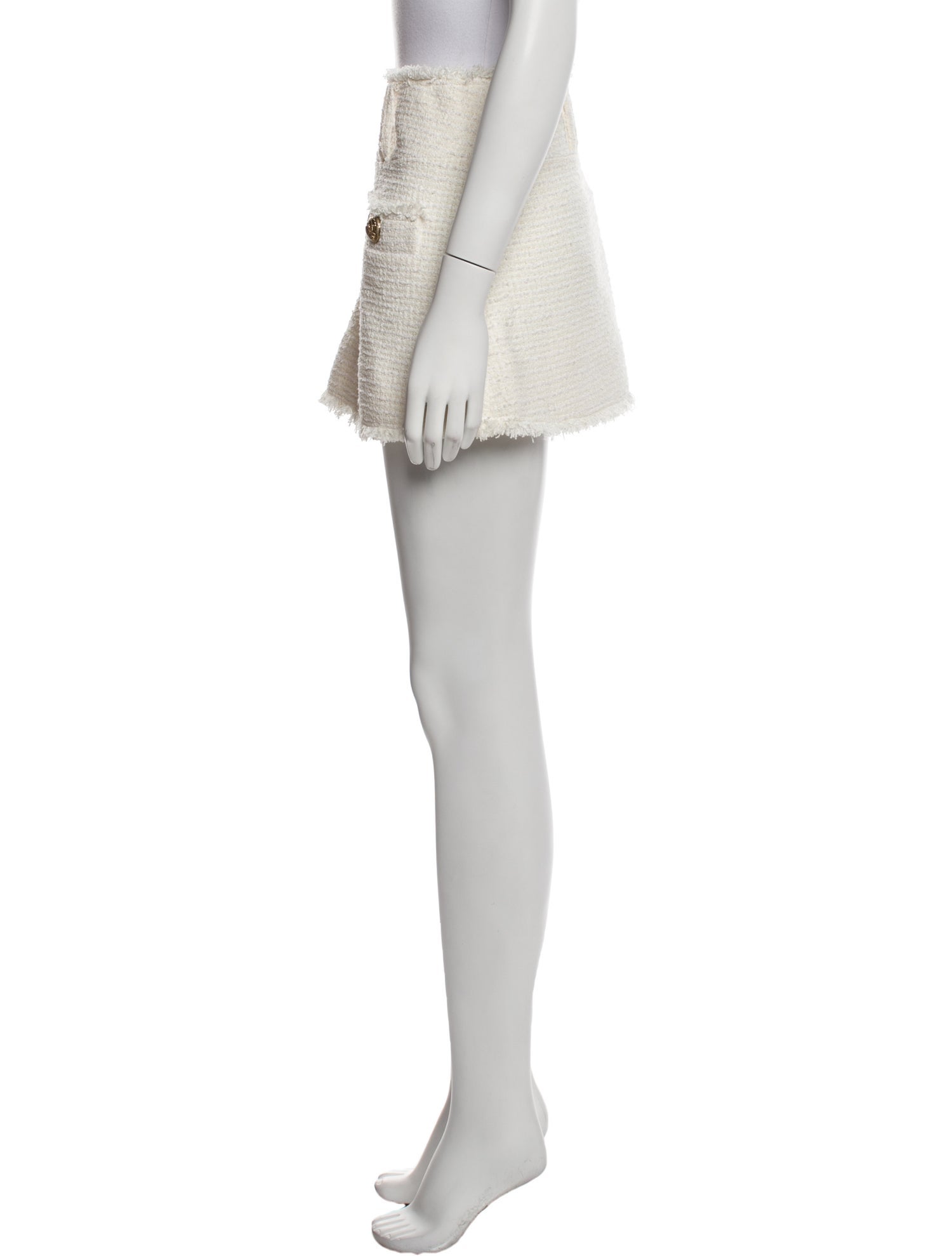 Balmain Fringe Trim Accent Mini Skirt