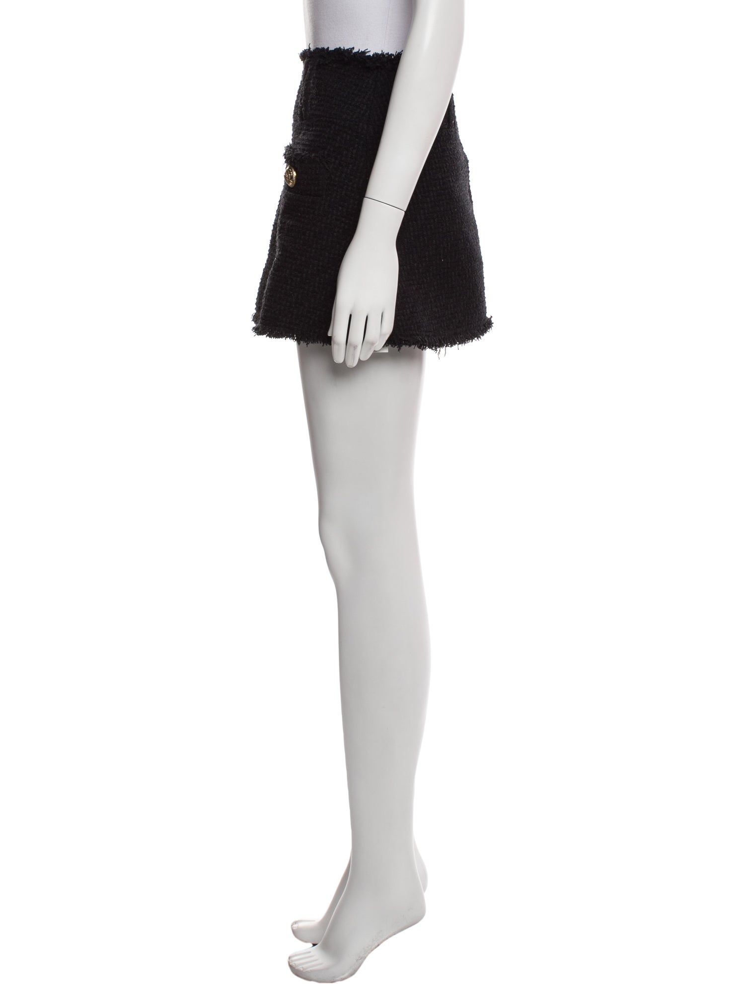 Balmain Raw-Edge Trim Mini Skirt