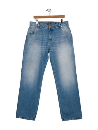 Balmain High-Rise Wide Leg Jeans