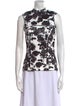 Balmain Floral Print Mock Neck Top