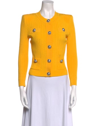 Balmain Mock Neck Long Sleeve Polo