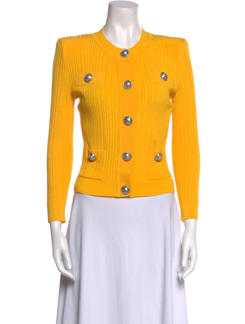 Balmain Mock Neck Long Sleeve Polo