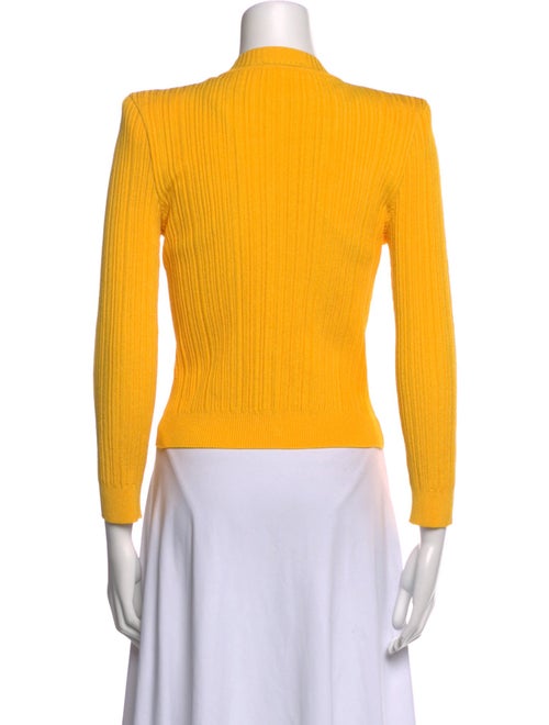 Balmain Mock Neck Long Sleeve Polo