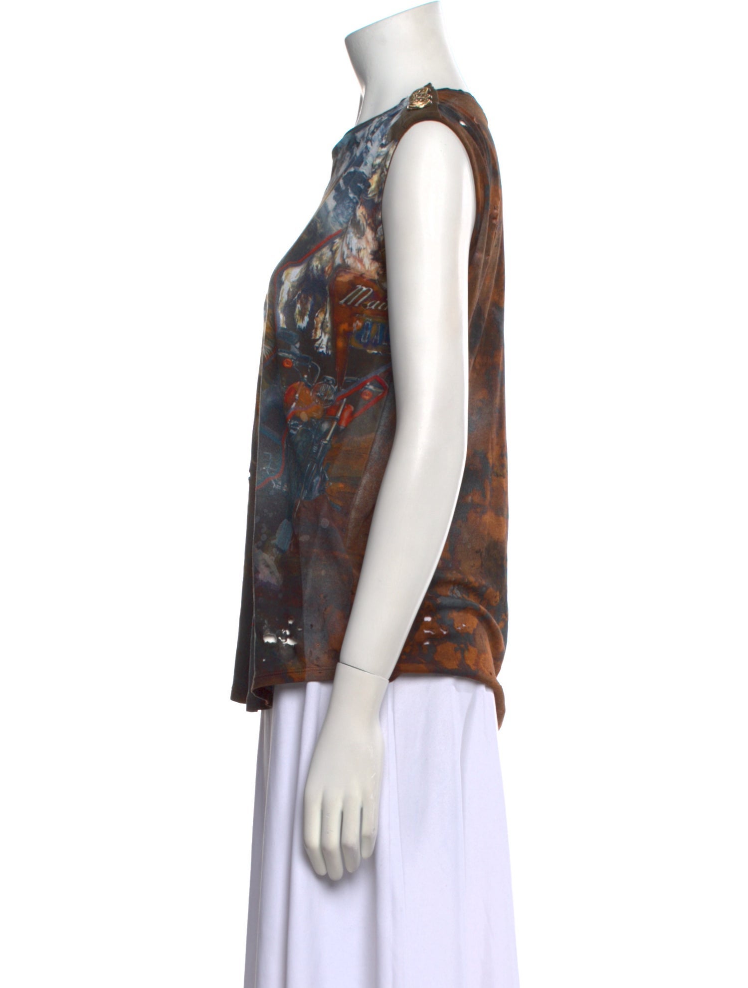 Balmain Printed Scoop Neck Blouse