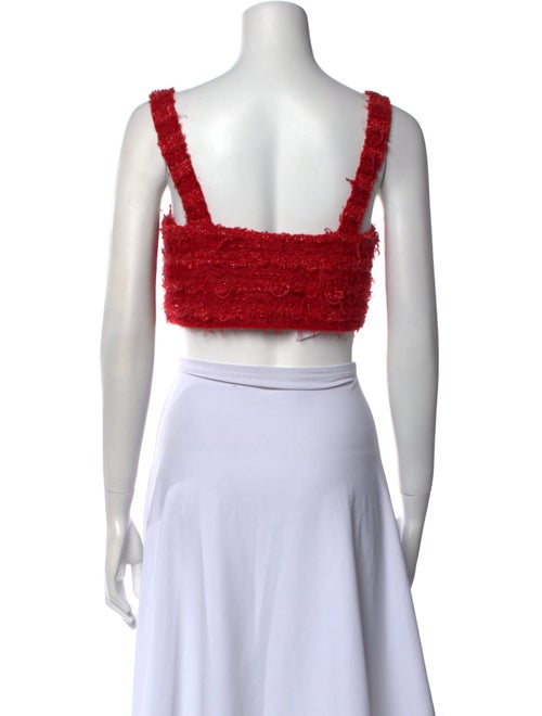 Balmain Square Neckline Sleeveless Crop Top