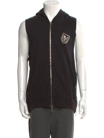 Balmain Graphic Print Crew Neck Hoodie