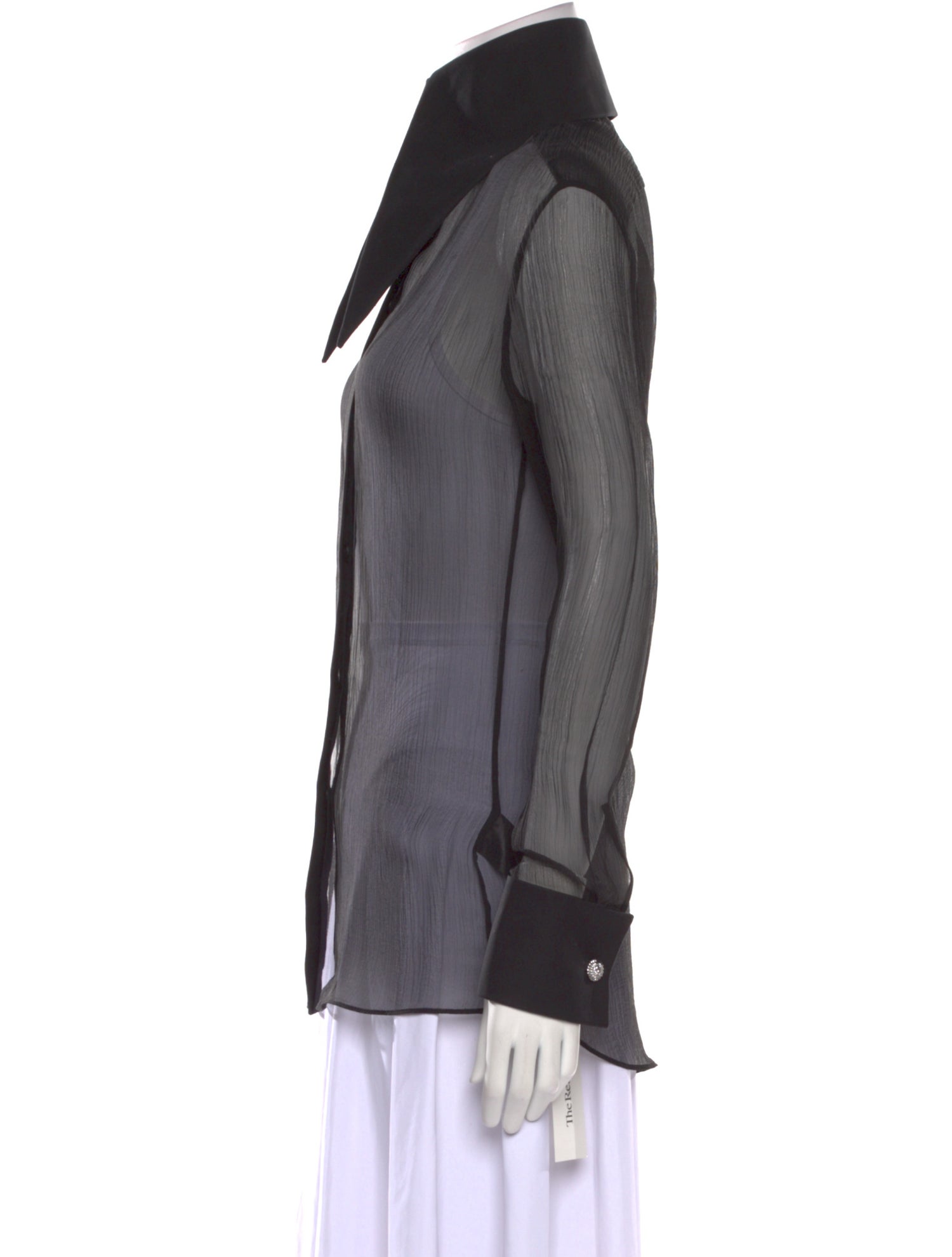 Balmain Silk Long Sleeve Button-Up Top