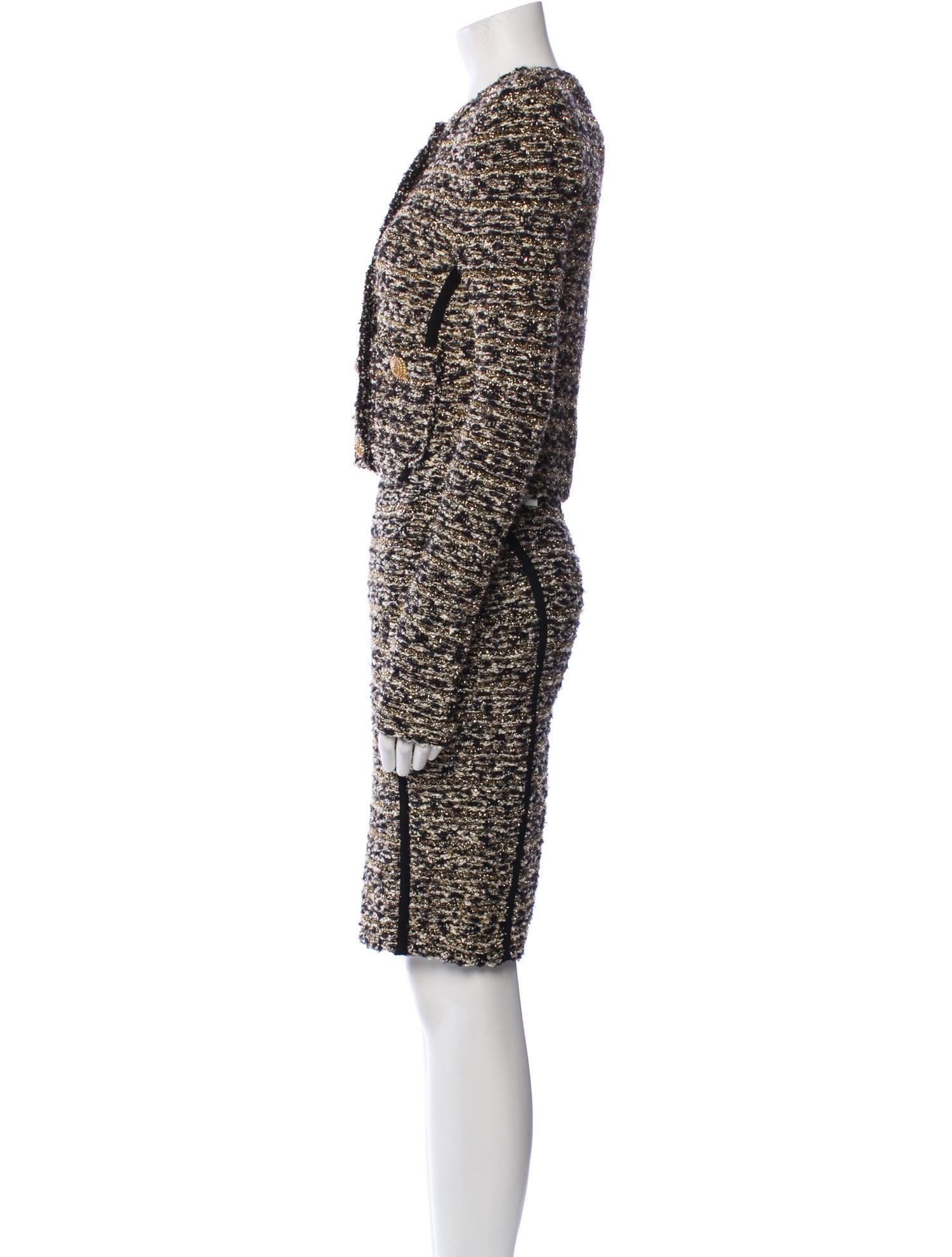 Balmain Tweed Tweed Pattern Skirt Suit w/ Tags