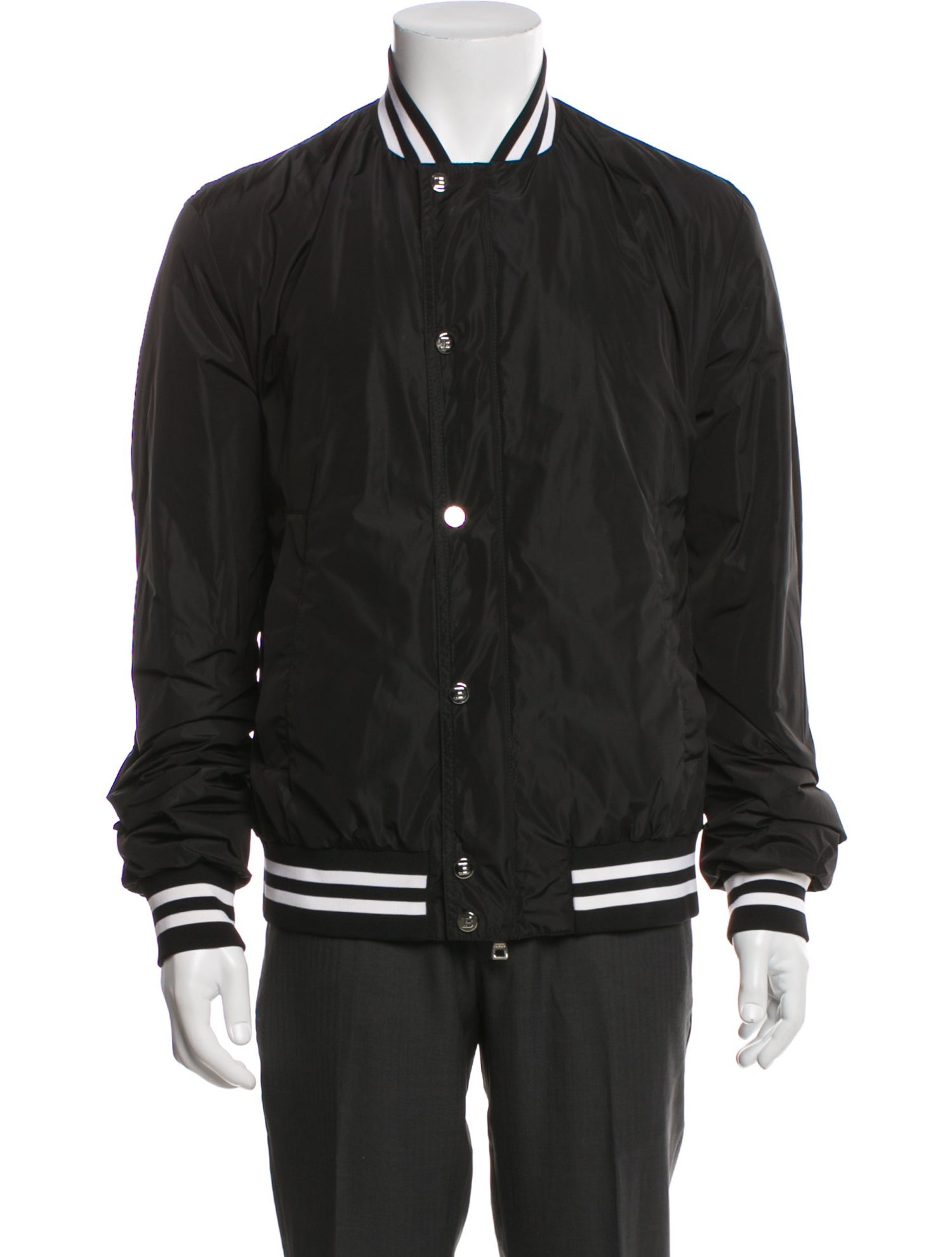 Balmain Striped Bomber Jacket