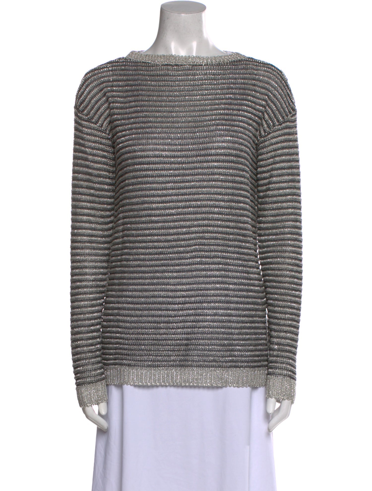 Balmain Striped Bateau Neckline Sweater