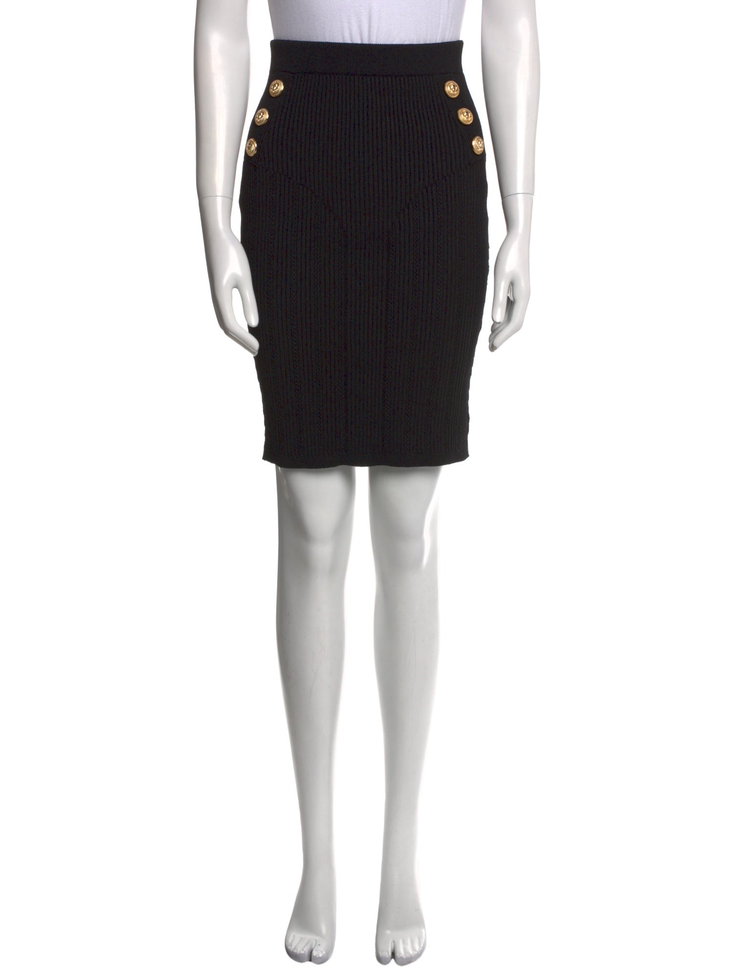 Balmain Virgin Wool Knee-Length Skirt